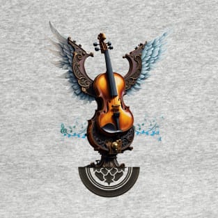 Wonderful elegant violin with wings. T-Shirt